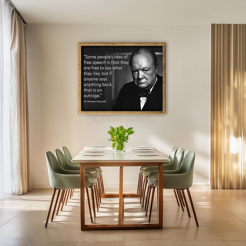 Posterizer 1 pcs-Winston Churchill-Some People's Idea of Free Speech-Patriotic & Military Art- Gift for Policemen, Law Enforcement Officer-decor f...